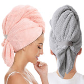 BYCOO serviette microfibre pour cheveux humides, séchage rapide et anti-frisottis