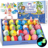 BYGGVIR bombes de bain pour enfants: surprise lumineuse qui rend le bain amusant.