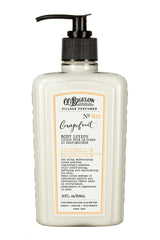 Lotion C. O. Bigelow Grapefruit, bouteille-pompe, hydratation rapide du corps.
