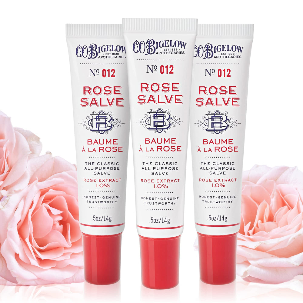 C.O. Bigelow Rose Salve pour lèvres, pack de 3, hydratation douce.