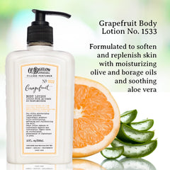 Texture légère de la lotion C. O. Bigelow, absorption rapide sans résidu gras.