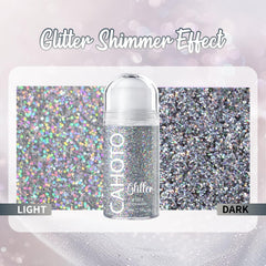 CAHOTO glitter reflets-miroir visage, look lumineux et captivant.