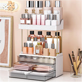 Organisateur caktraie avec 3 tiroirs et 2 niveaux gris pour un rangement pratique.
