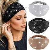 CAKURE bandeau strass noir, élégant et polyvalent pour toutes les coiffures.
