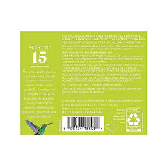 Détail de l’étiquette Caldrea Gingembre Pomelo, parfum vif et notes d'agrumes.