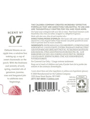 Caldrea Sweet Pea: etiquette-produit indiquant ingrédients naturels.