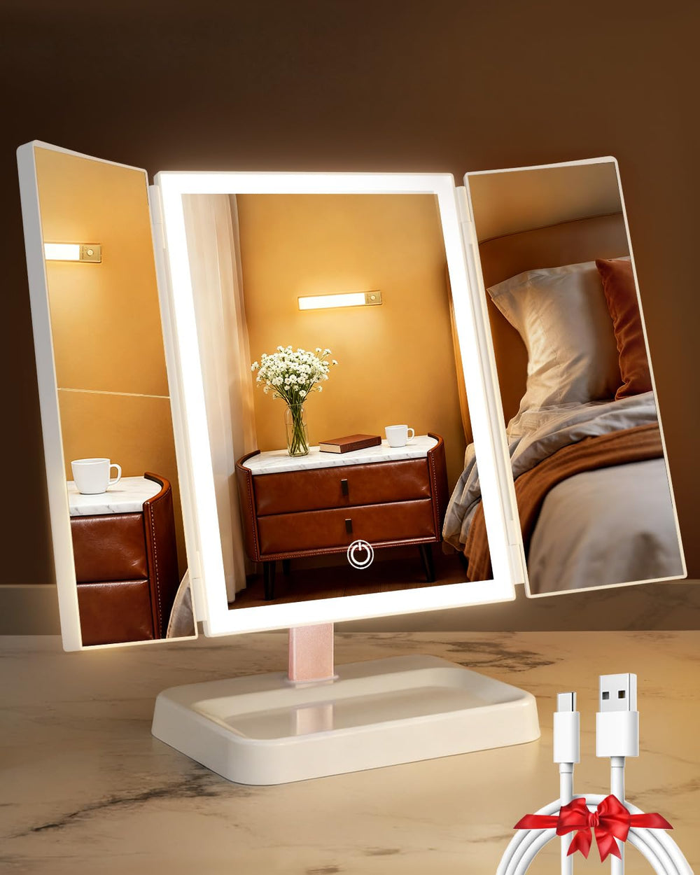 CALEPOP miroir maquillage avec éclairage intégré pour application précise