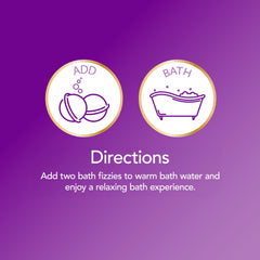 Calgon Bain Lavande Miel avec effervescence visible pour une expérience sensorielle.