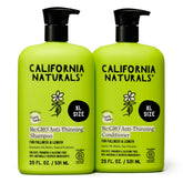 California Naturals Re:GRO shampoing, bouteille colorée; revitalise les cheveux et stimule le cuir chevelu.