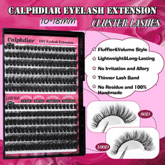 Calphdiar clusters cils volume épais 10-18 mm: effet glamour durable.
