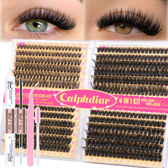 Kit Calphdiar DIY cils wispy ensemble 40–100D pour un look prêt-salon.