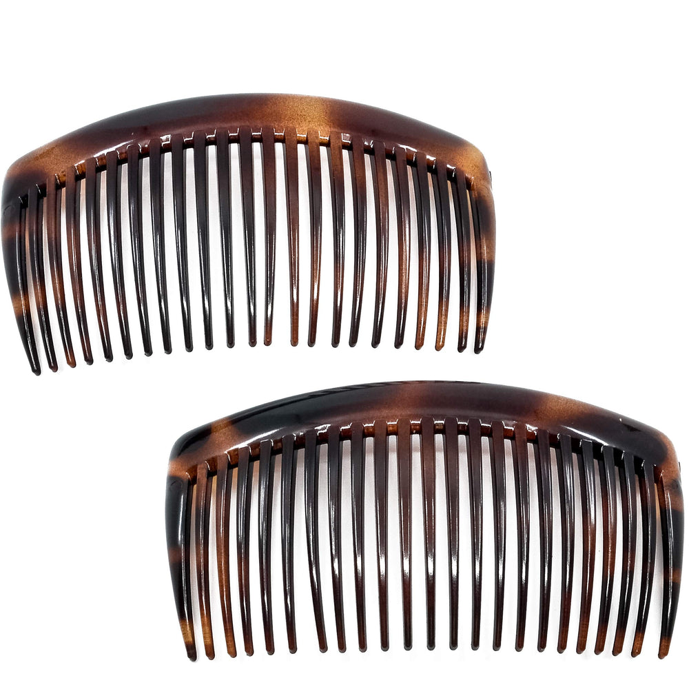 Camila Paris AD66/2, peigne latéral grand tortue brun, maintien élégant pour cheveux fins.