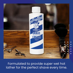 Machine LatherKing avec mousse chaude prête pour le rasage.