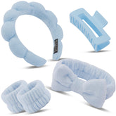 Canitor bandeau spa bleu, confort doux et absorption efficace pour le soin du visage.