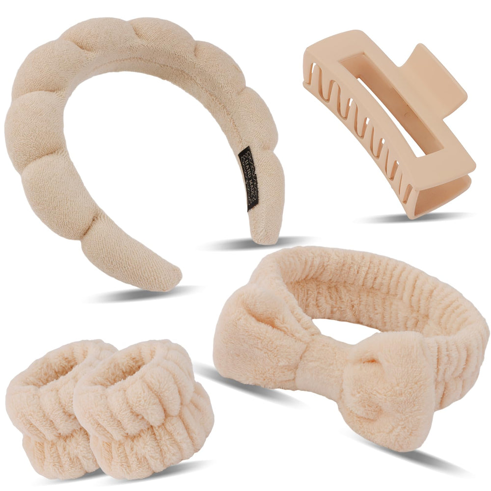Canitor Spa bandeau-noeud corail — confort doux et maintien pendant le lavage du visage