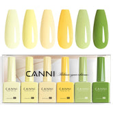 CANNI 6-color gel polish set bottles show pastel shades for at-home manicures