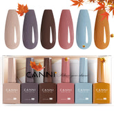 CANNI six-color brown gel polish set bottle display for easy color matching