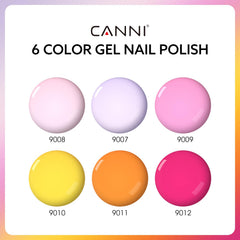 Vernis gel CANNI pourpre: bouteilles distinctes pour une harmonie précise.