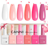 CANNI ensemble vernis gel rose 9ml, kit pratique pour manucure à domicile.
