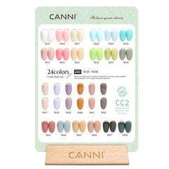 Bouteilles de vernis gel colorées CANNI CC2 offrant un accès rapide à des teintes.