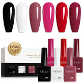 CANNI gel nail polish set color bottles display six classic shades for easy shade selection