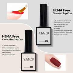 CANNI diamond top coat provides a glossy, durable finish.