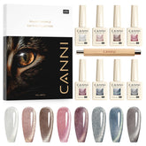 CANNI kit vernis gel effet œil de chat 9 ml – ensemble de couleurs variées.