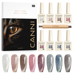 CANNI kit vernis gel effet œil de chat 9 ml – ensemble de couleurs variées.