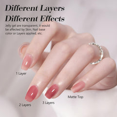 CANNI Jelly Gel vernis pêche nude sur flacon discret, fini élégant