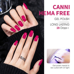 CANNI pink gel nail polish light pink bottle close-up for daily wear versatility.