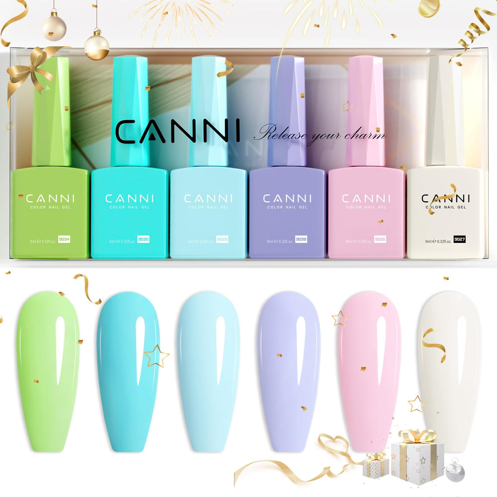 CANNI vernis gel 6pièces vert – couleur éclatante pour une manucure durable