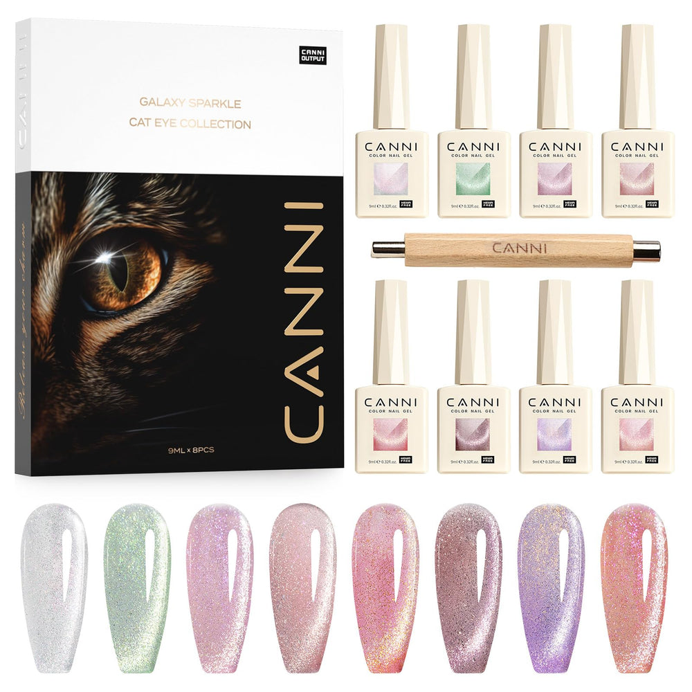 CANNI vernis gel Cat Eye rose, effet aimanté pour une manucure chic et durable