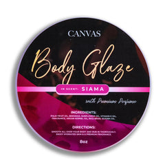Canvas Beauty Siama – bouteille crème corps glow pour hydratation durable