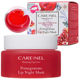 CARE:NEL masque lèvres nuit en pot, hydratation durable pour des lèvres douces au réveil.