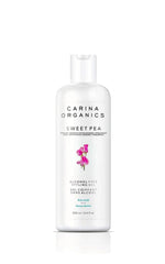 Bouteille Carina Organics, gel coiffant sans alcool au parfum pois de senteur, volume et définition.