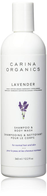 Carina Organics Lavande - bouteille-shampoo-douche, parfum apaisant pour routine quotidienne