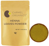 CARMEL ORGANICS poudre-feuilles-henne: teinte naturelle pour cheveux.