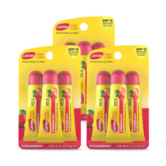 Carmex baume lèvres SPF15 fraise en tubes 3-pack offre soin quotidien et protection solaire.
