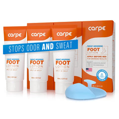 Carpe Lotion Pieds Absorbante avec applicateur offert, pratique et précise.