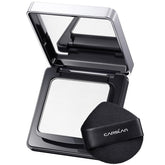CARSLAN poudre compacte ouverte avec miroir et houppette pour retouches discrètes