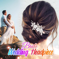 Catery décor cheveux fleur blanche et argenté pour coiffure