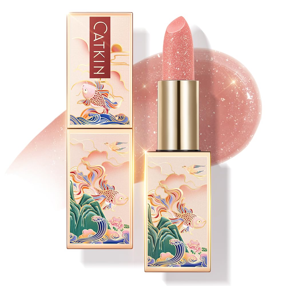 Catkin baume lèvres teinte glitter Aurora, brillance subtile et hydratation durable.