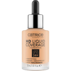 Catrice HD Liquid Coverage, gouttes contrôlables pour une couvrance modulable.