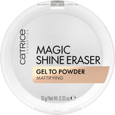 Catrice Magic Shine Eraser montre le gel se transformant en poudre lors de l application pour controle de brillance