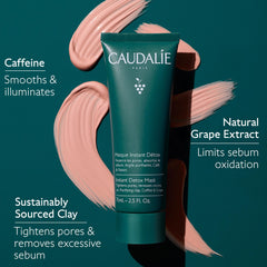 Caféine naturelle du masque Caudalie apporte fraîcheur lors de l’application