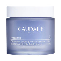 Caudalie Vinoperfect: crème nuit glycolique en bocal remplaçable, peau plus lisse au réveil.