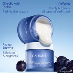 Crème Caudalie Vinoperfect, glycolique, affine texture jour après jour.