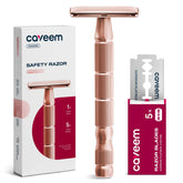 Rasoir Caveem Rose Gold: sécurité double-tranchant pour un rasage précis.
