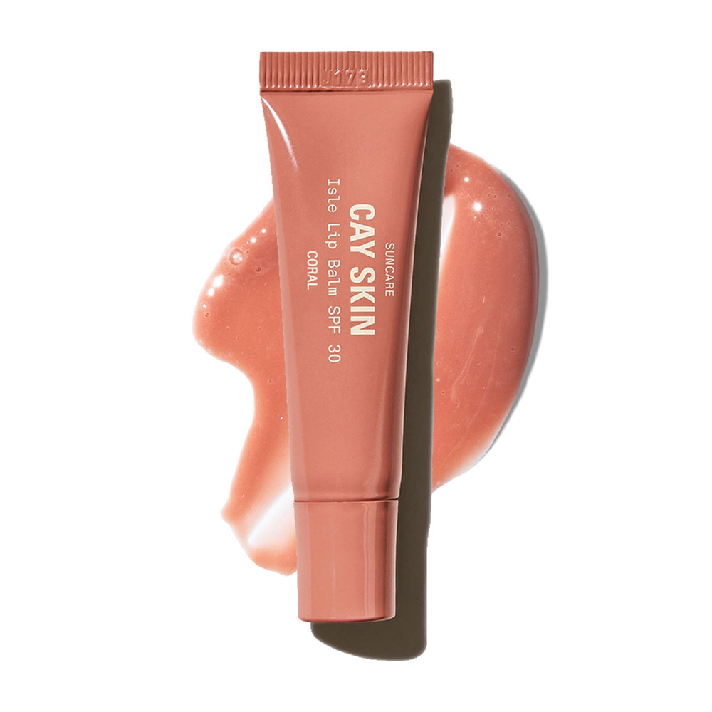 Baume à lèvres Cay Skin Isle SPF30 avec brillance corail et hydratation légère