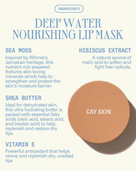 Cay Skin Deepwater Lip Mask offre une texture brillante prête à l'application sur les lèvres